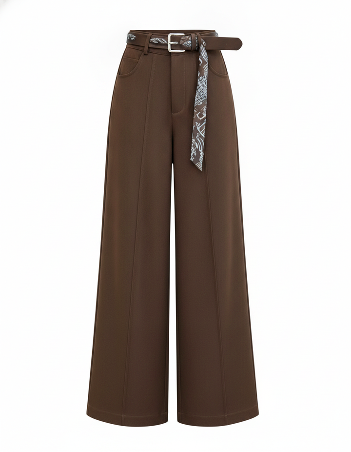 SANKI Brown Baggy Fit Trousers for Women