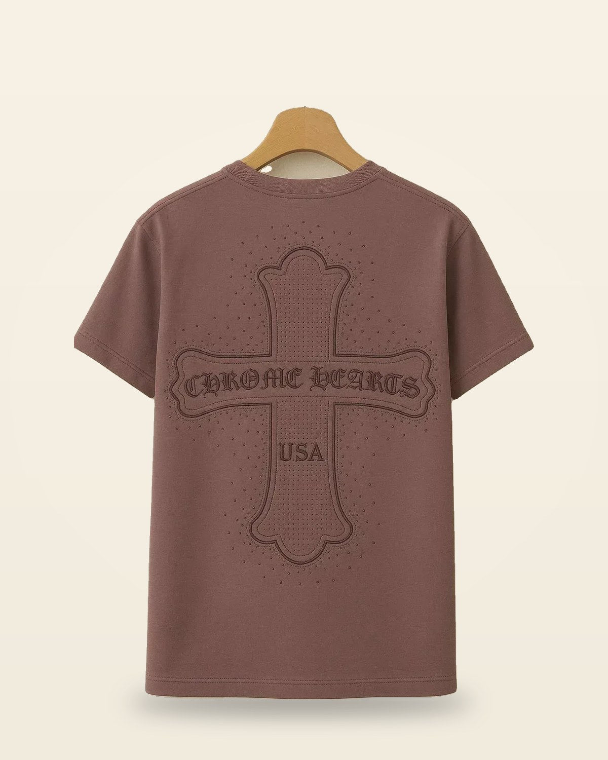 Embossed Cross Oversized Tee — Mauve