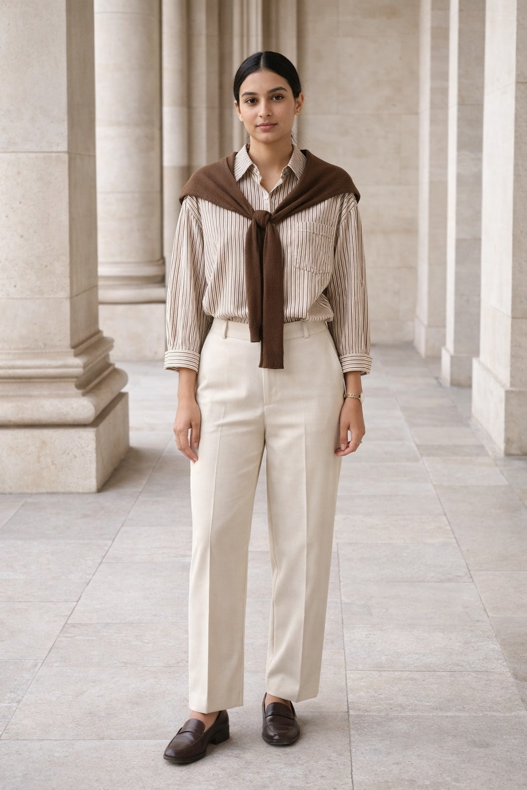 Brown Casuals Shirt by SANKI — regular fit women's streetwear