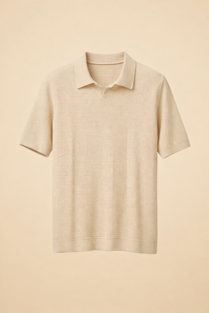 SANKI Beige Relaxed Fit Casuals T-shirt for Men
