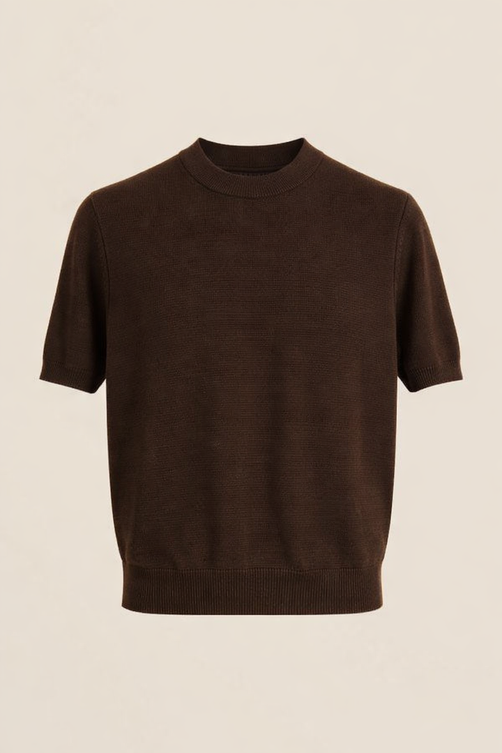 SANKI Brown Relaxed Fit Casuals T-shirt for Men
