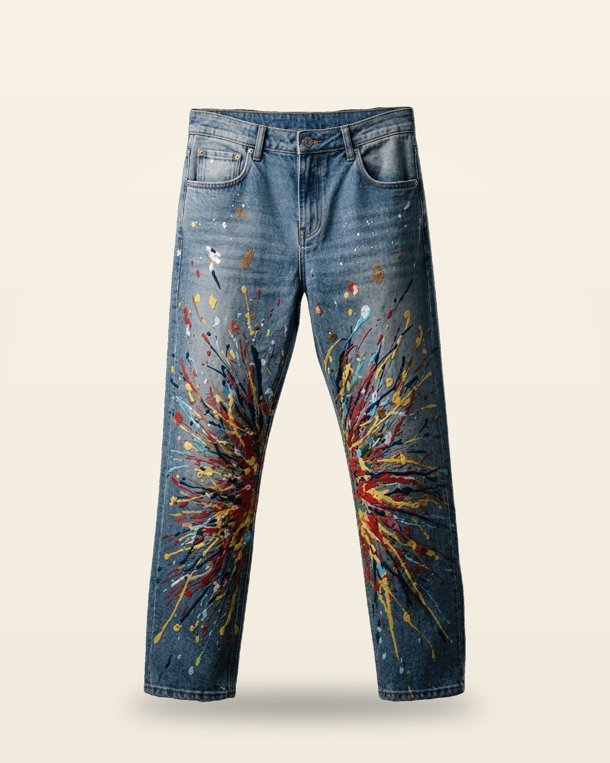 Flared Blue Jeans — Wide-Leg Fit