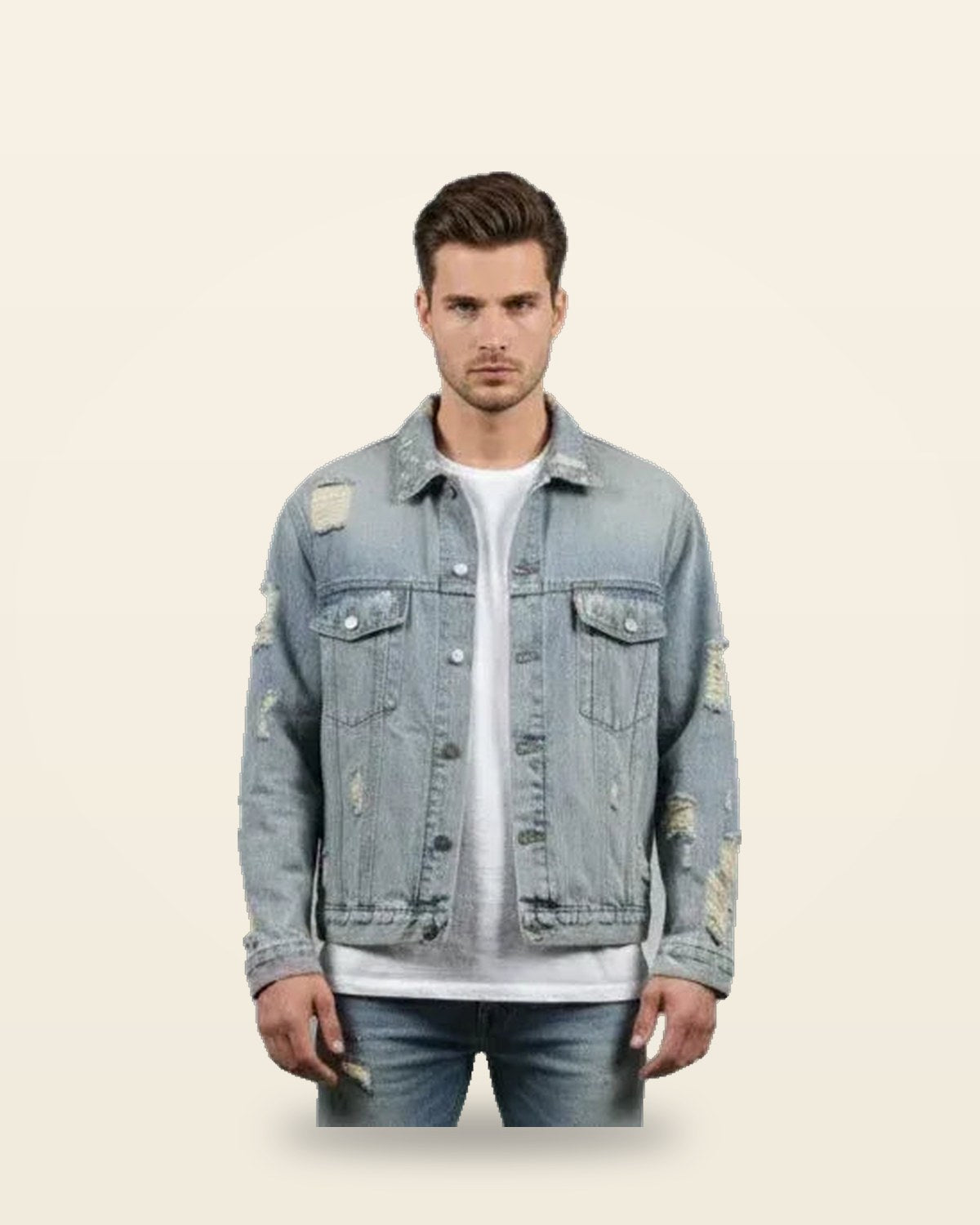 Funky Denim Full Sleeve Shirt — Oversized Camp Collar Fit