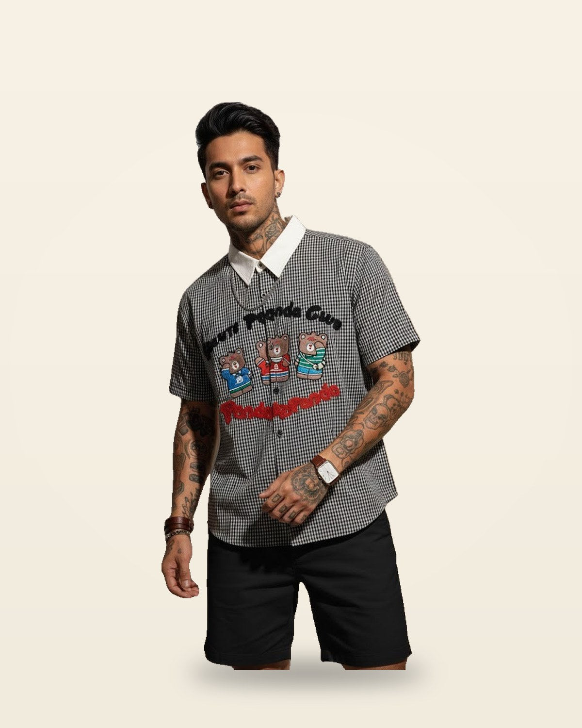 Funky Shirt YH338 — Premium Cotton Black