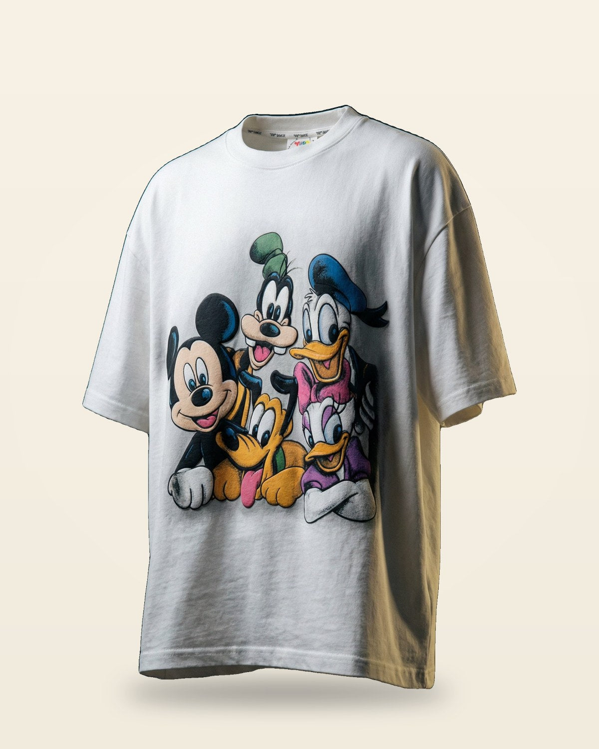 Geometric Print Oversized Tee — Bold Type Print