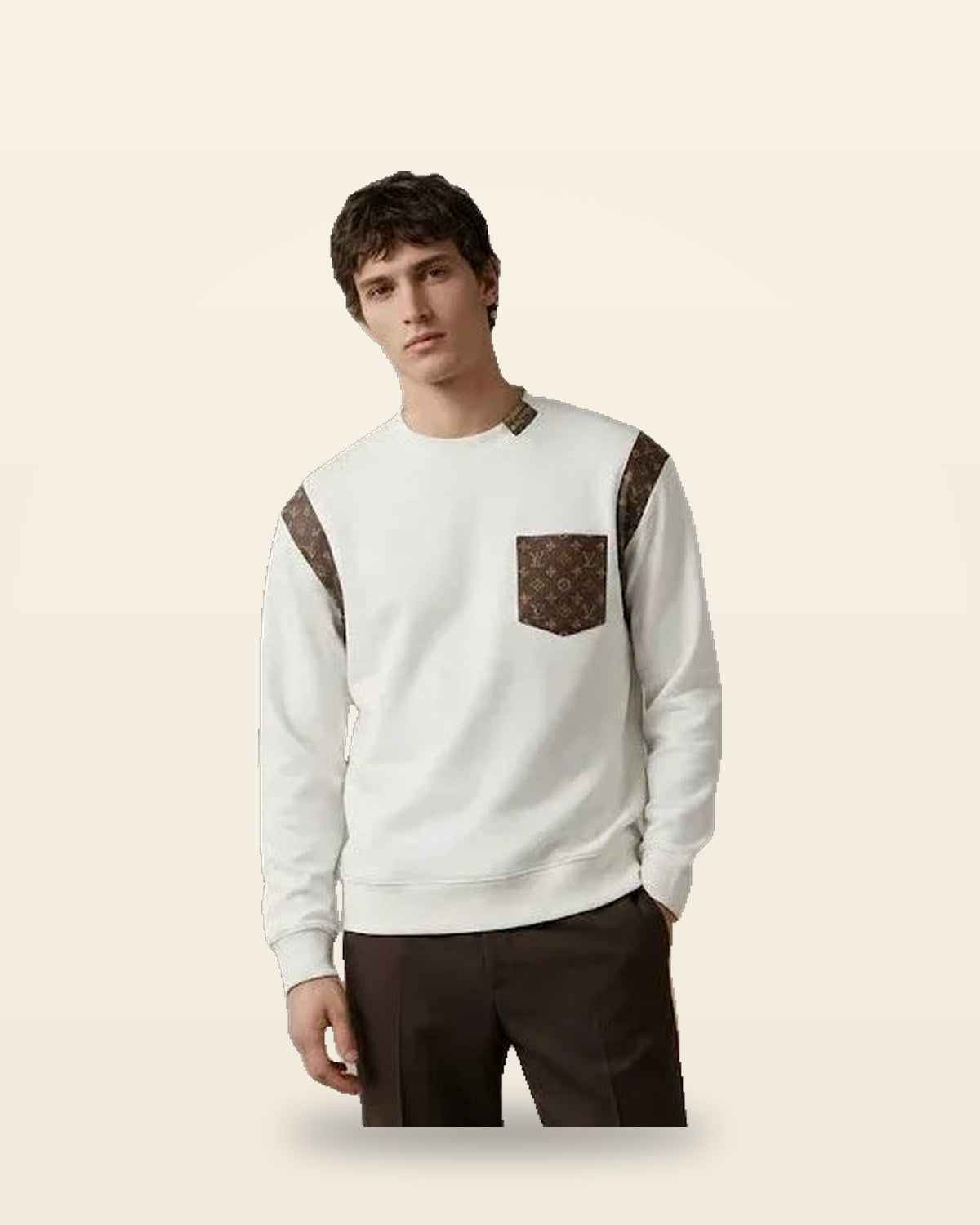 Glowing Print Fleece Sweatshirt — White
