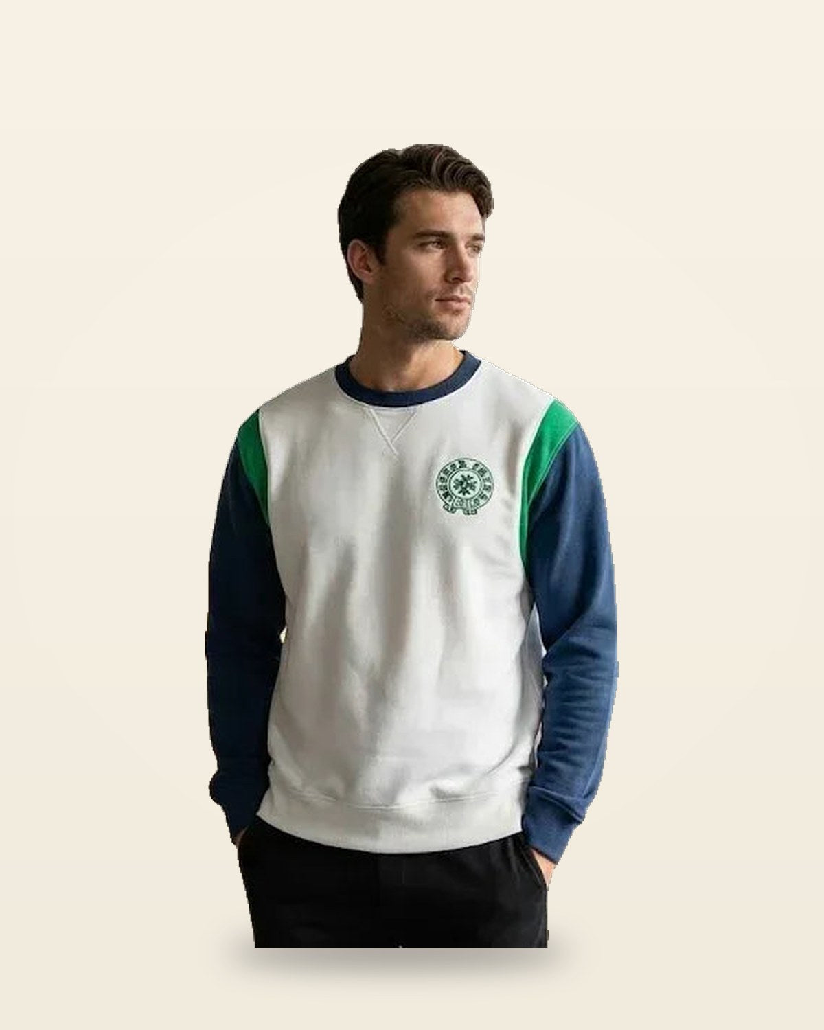 Glowing White Sweatshirt — Fleece-Backed Cotton Crew