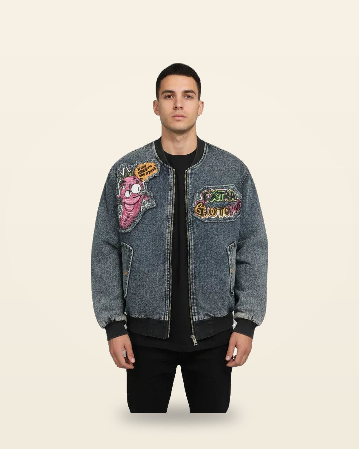 Graphic Print Bomber Jacket — Oversized Streetwear Fit