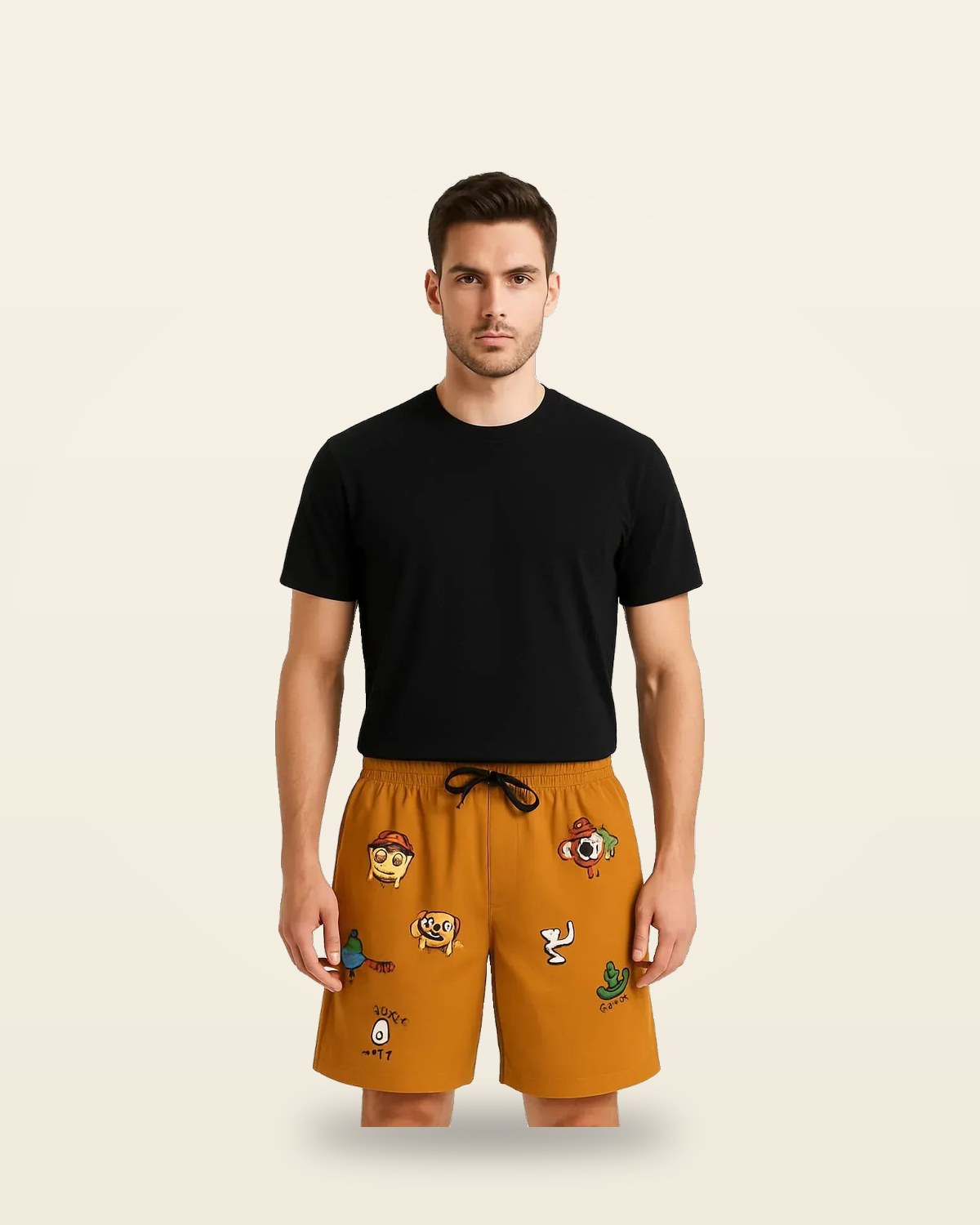 Graphic Character Shorts — Premium Cotton Fleece
