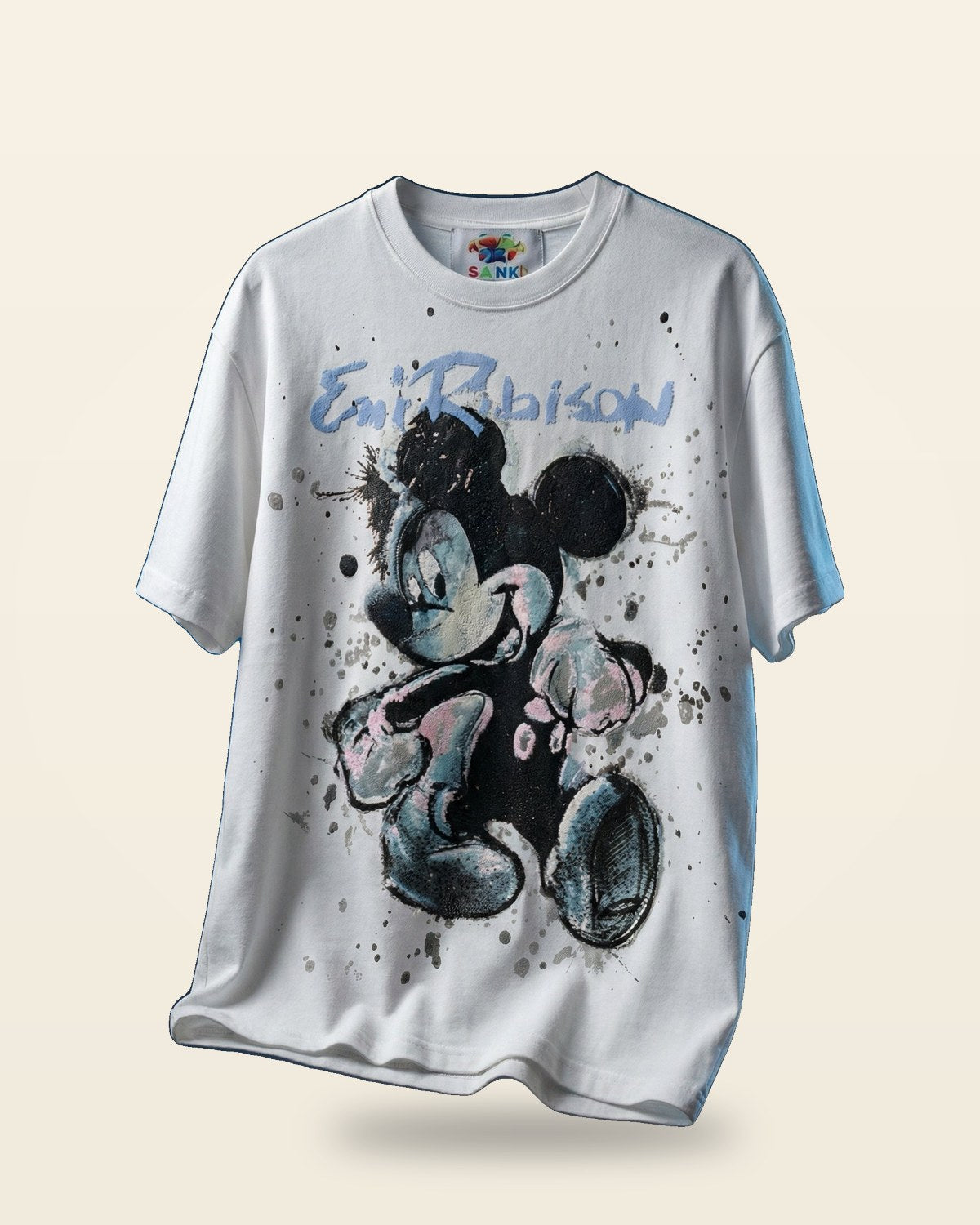 Graphic Character Tee — Oversized White Fit