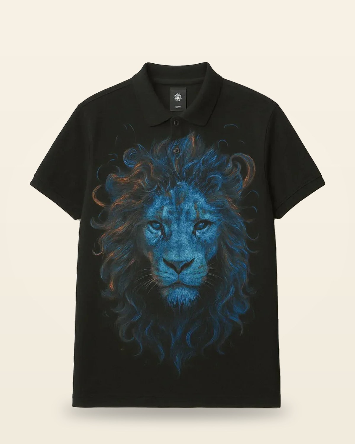 Graphic Collar Tee Black — Heavyweight Cotton Drop-Shoulder Fit