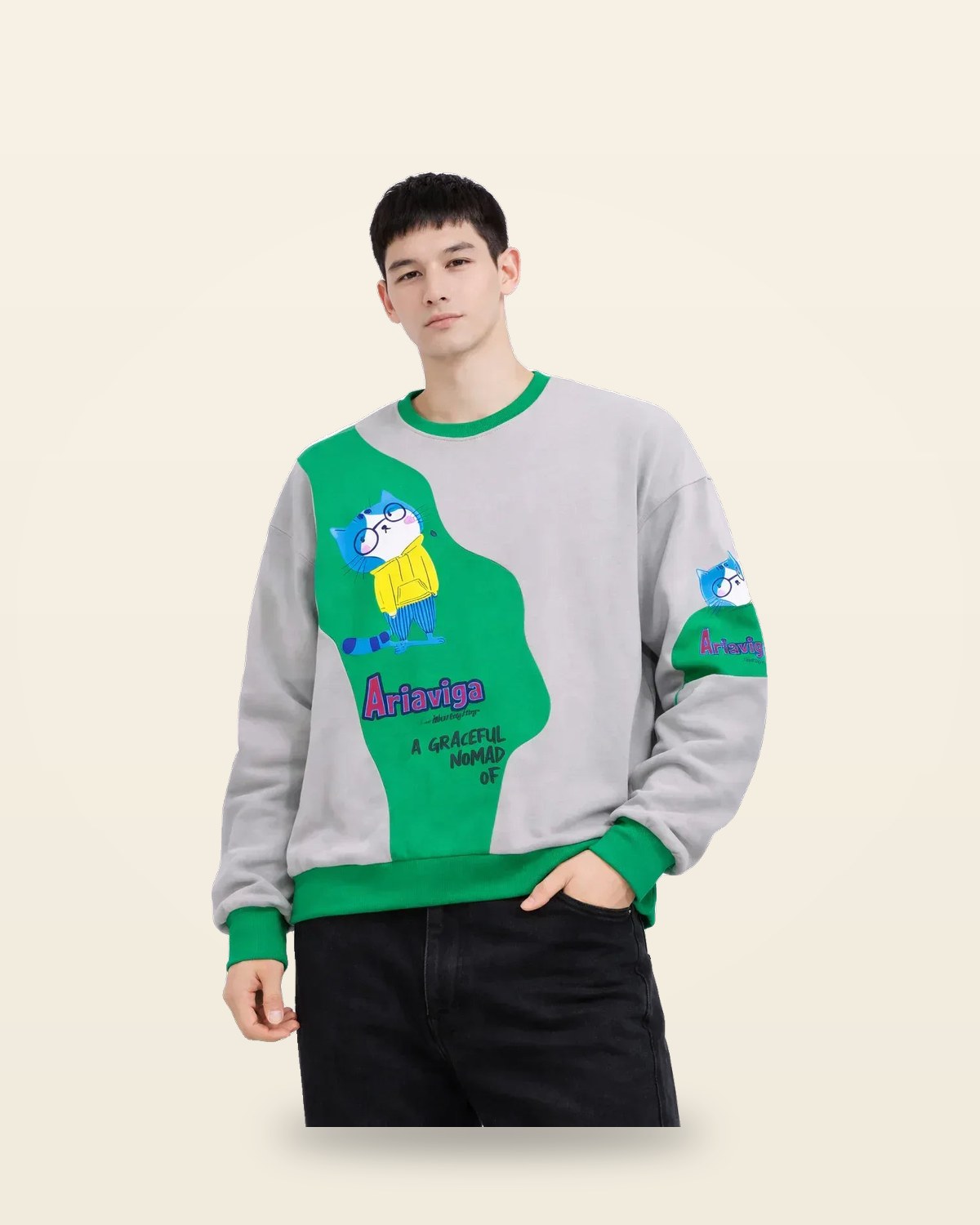 Graphic Oversized Sweatshirt — Premium Brushed Fleece