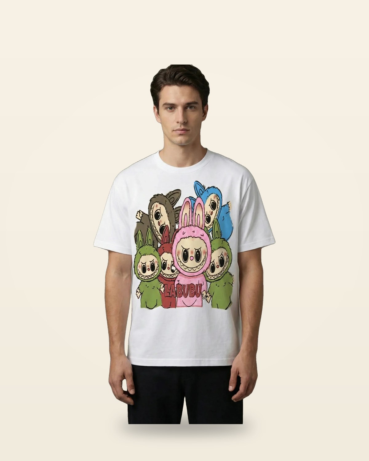 Graphic Oversized Tee — White Bio-Washed Cotton