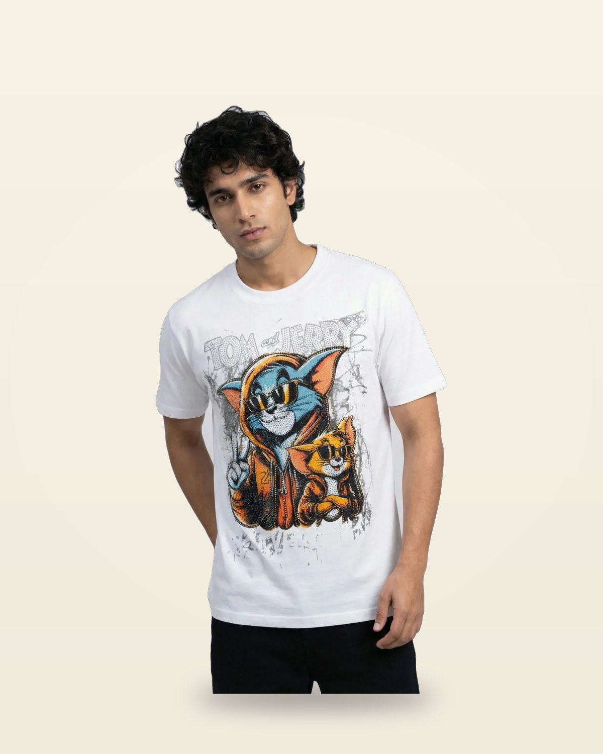 Graphic Print Oversized Tee — Premium Cotton Roundneck
