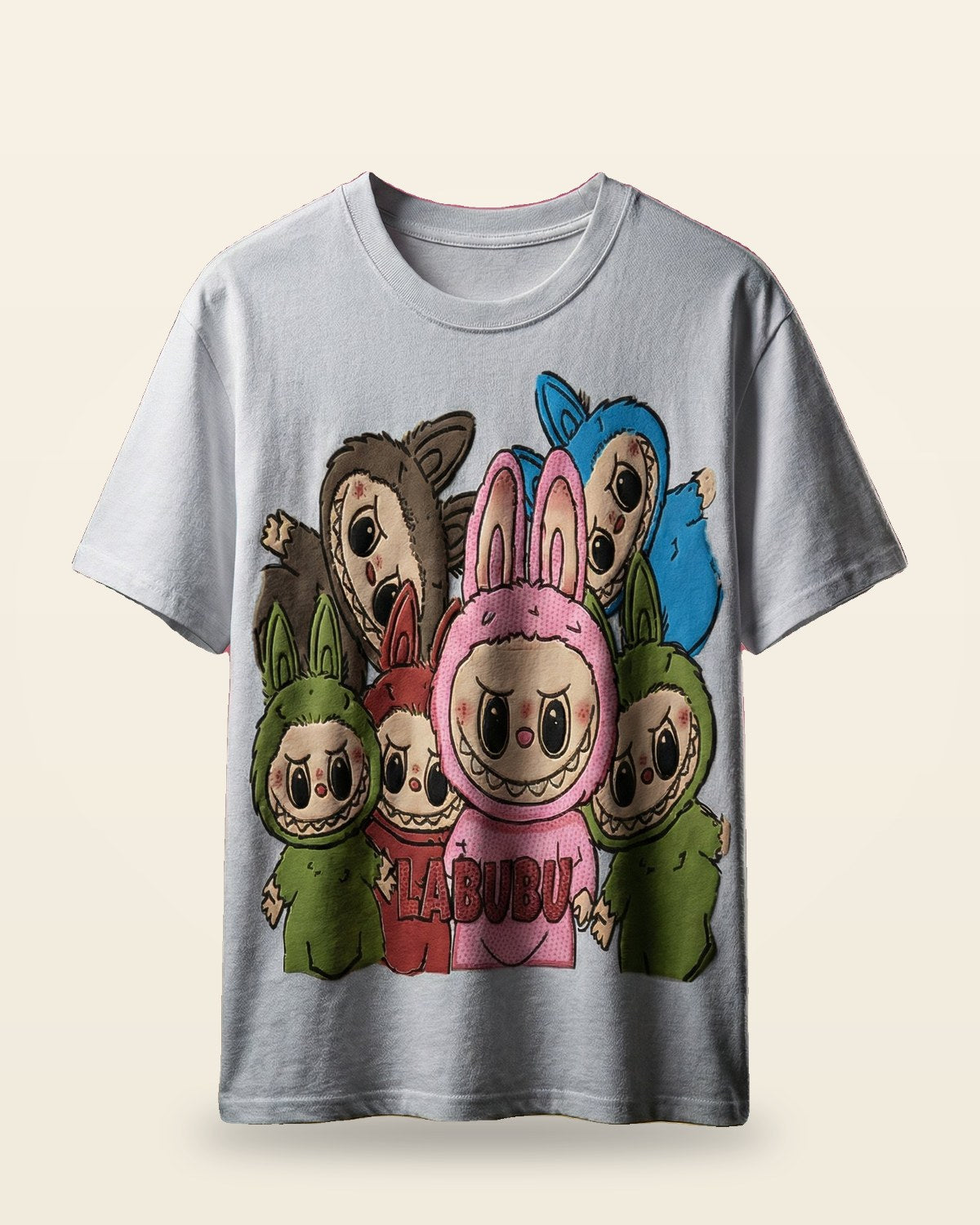 Graphic Print Oversized Tee — Grey Premium Cotton