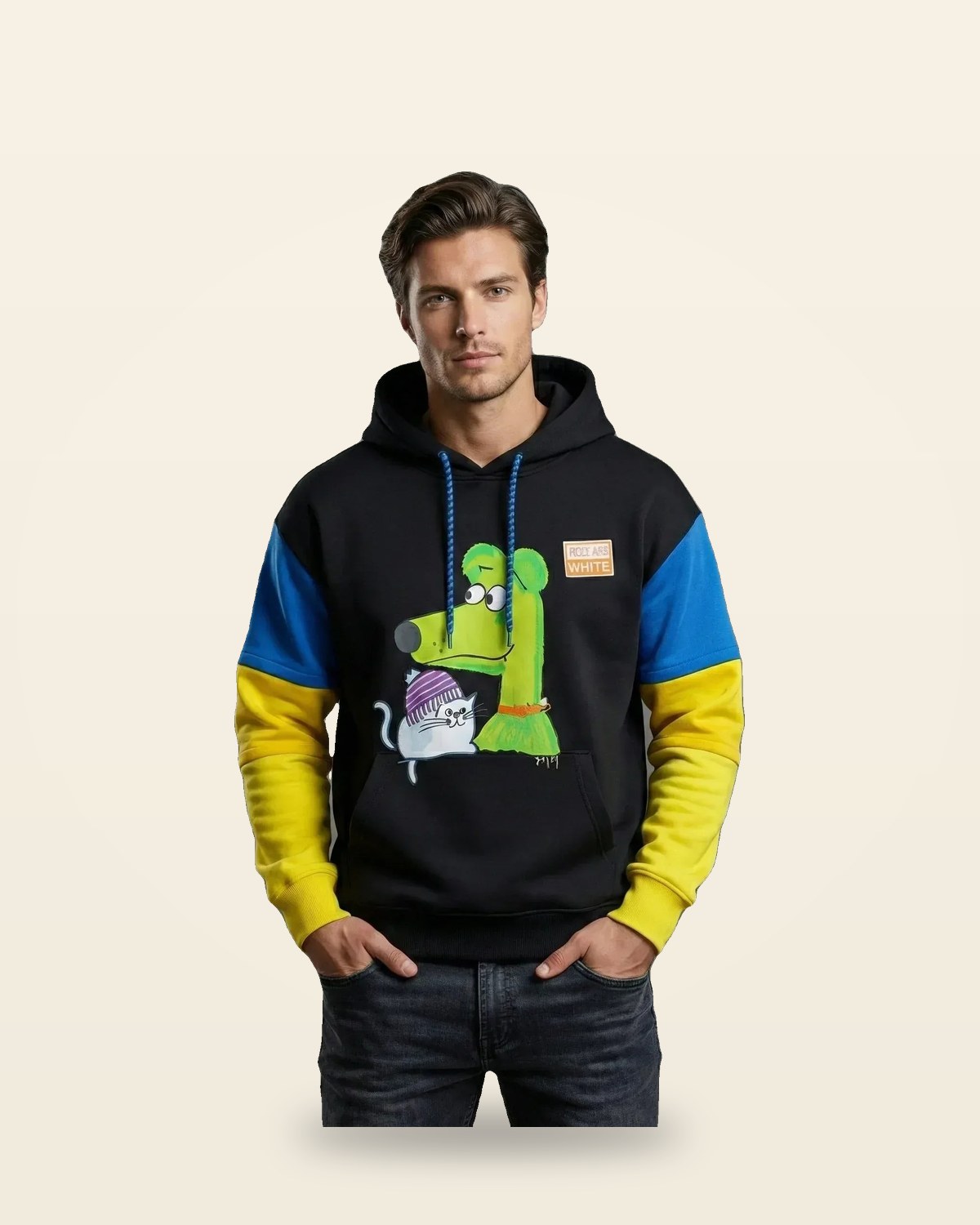 Graphic Pullover Hoodie — Heavyweight Fleece Black