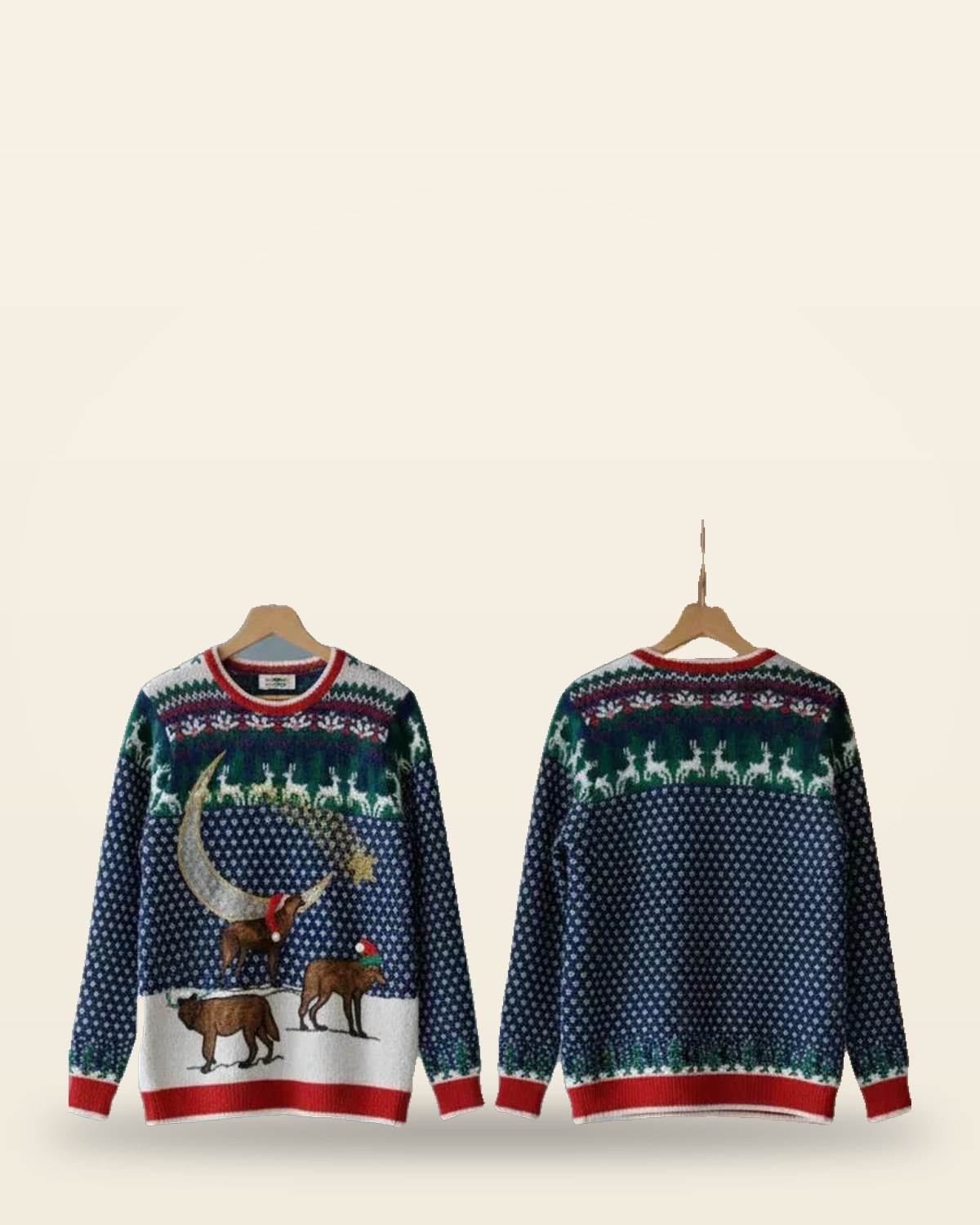 Green-Blue Knit Sweater — Relaxed Fit
