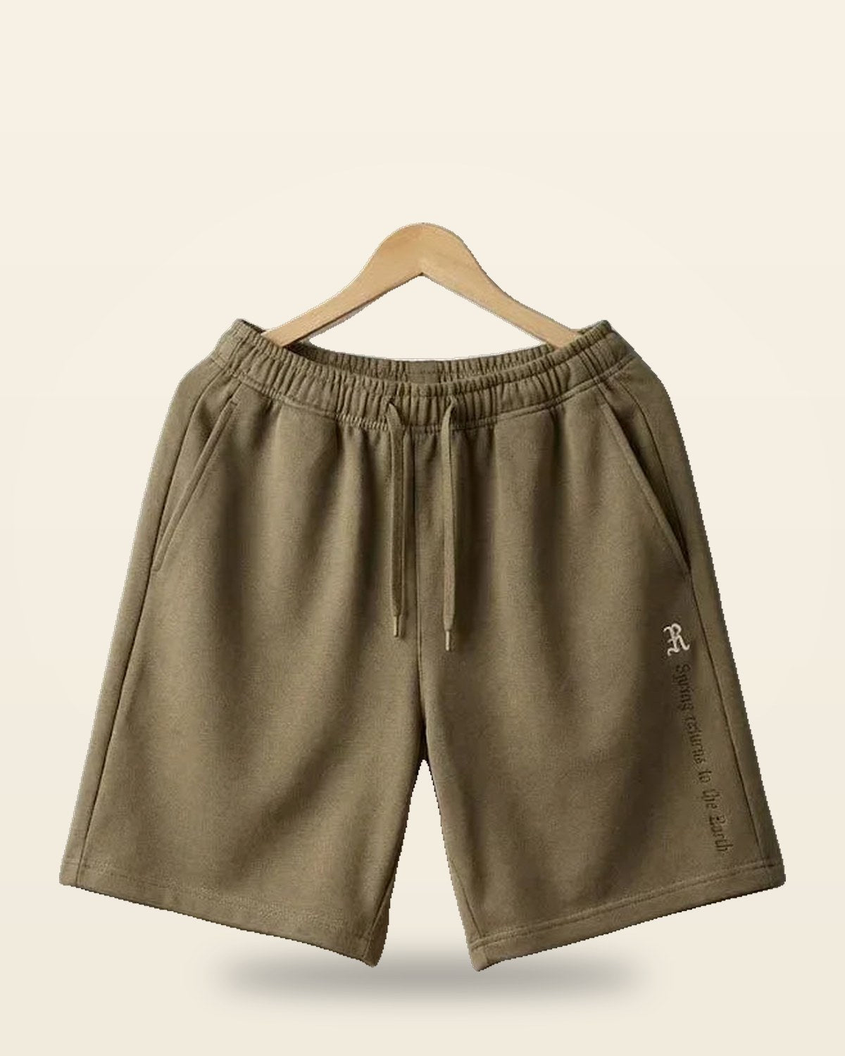 Green Relaxed Cargo Shorts — Mid-Weight Cotton