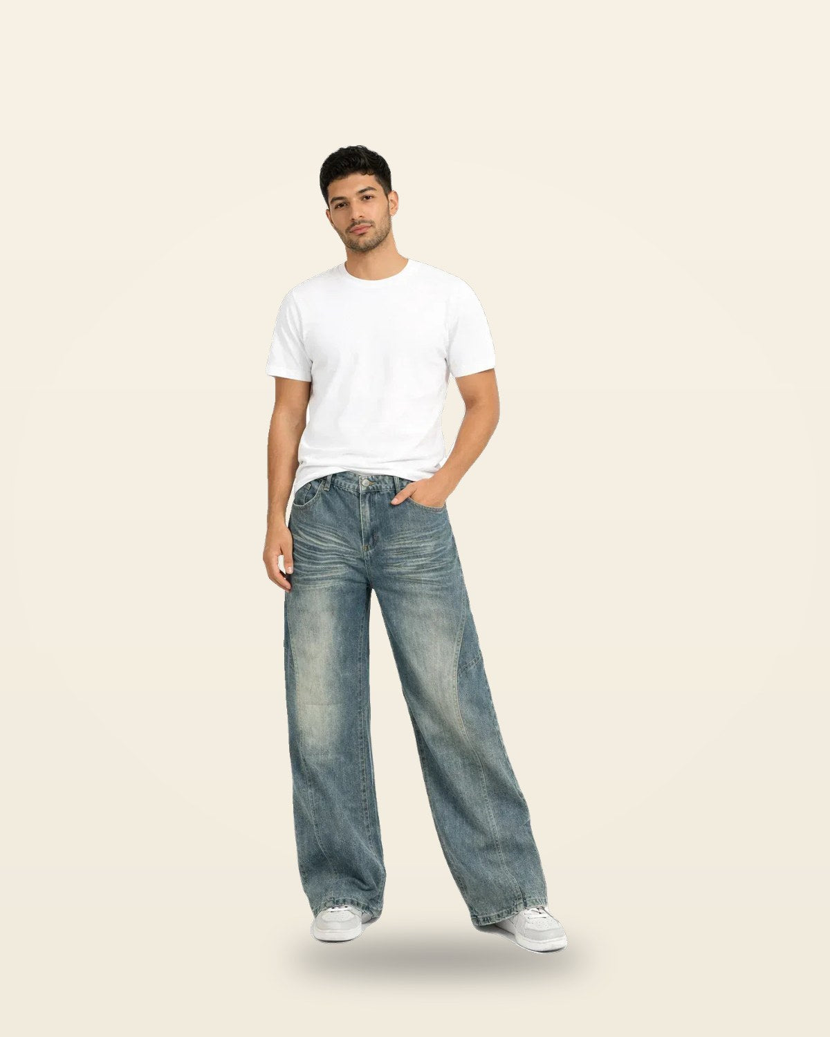 Grey-Blue Relaxed Fit Jeans — Premium Denim