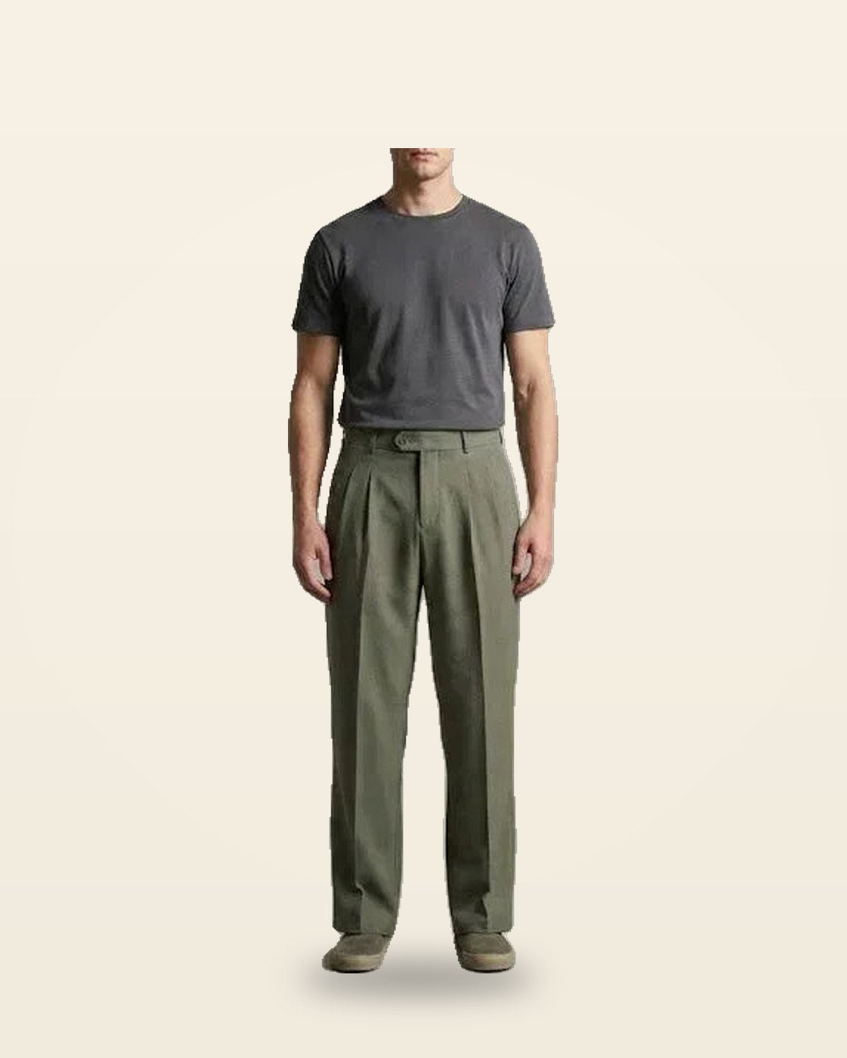 Grey Green Relaxed Fit Trouser — Soft Everyday Comfort