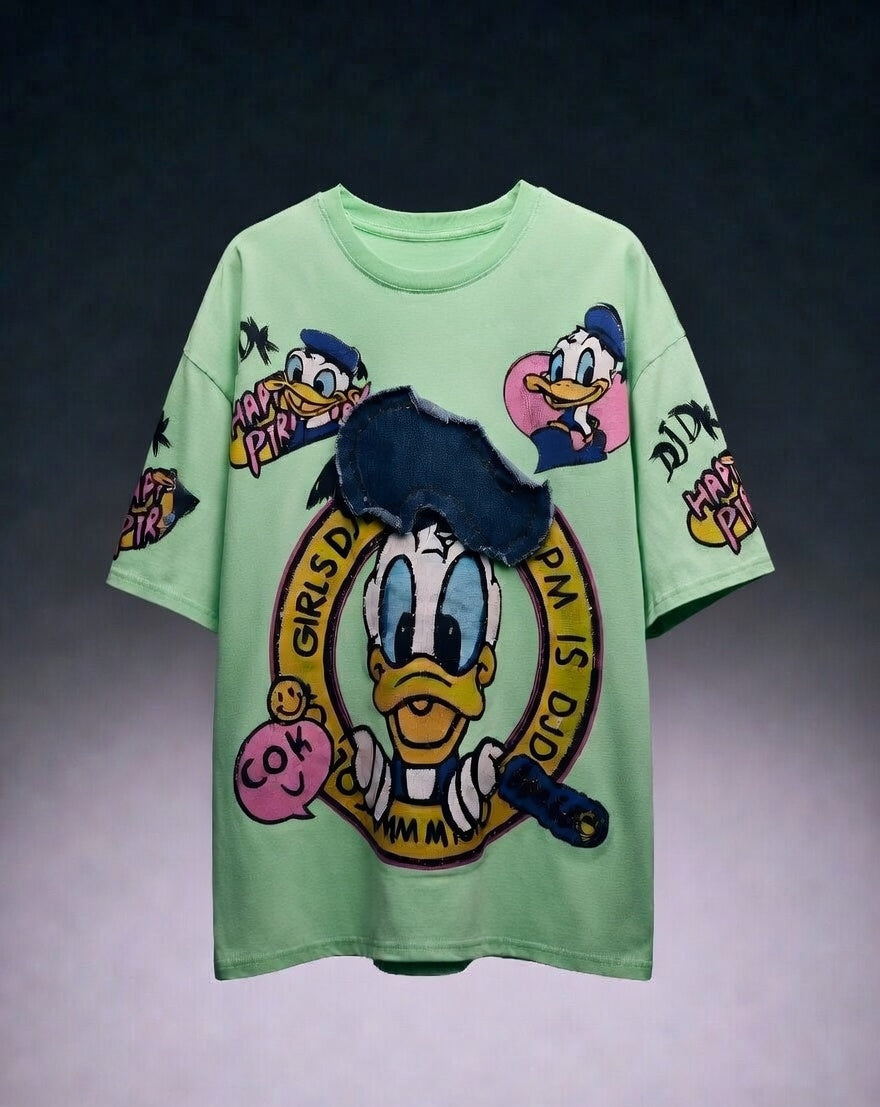 Retro Street Oversized Tee — Bio-Washed Cotton Fit — view 2