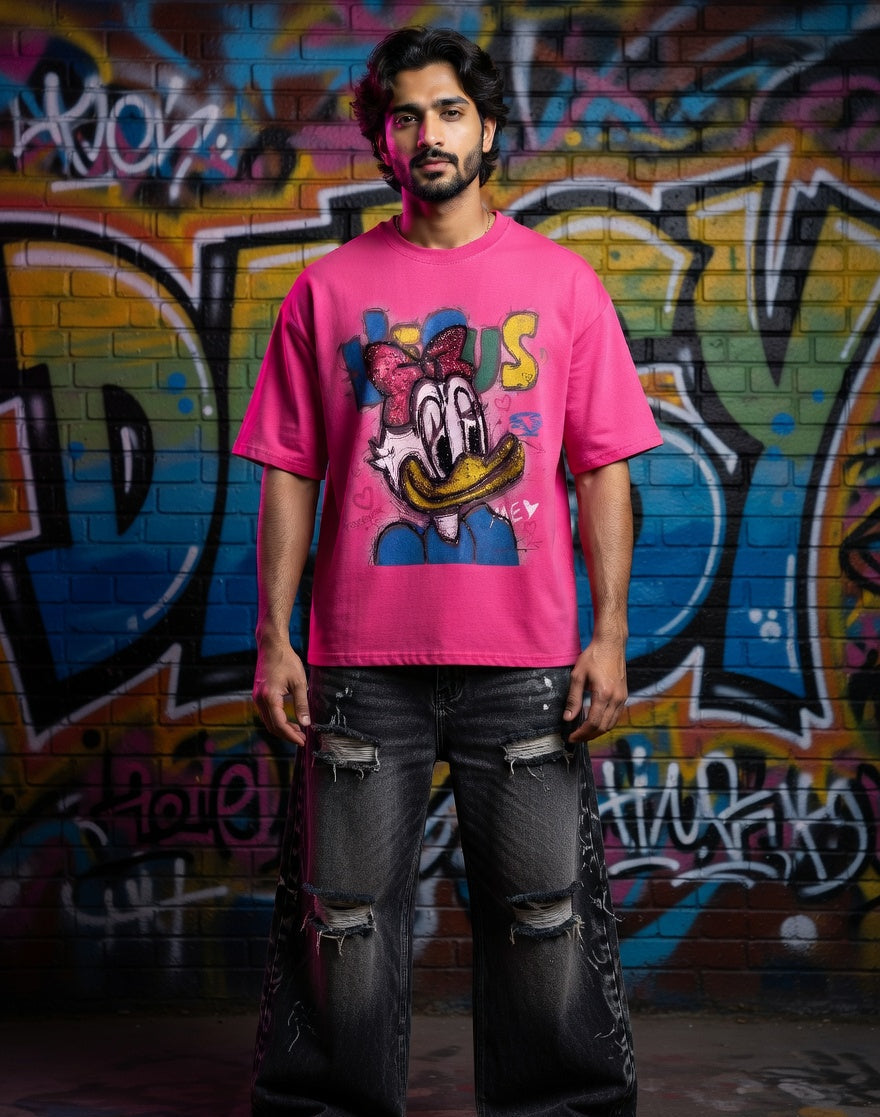 Modern Graphic Oversized Tee — Drop-Shoulder Fit — view 6