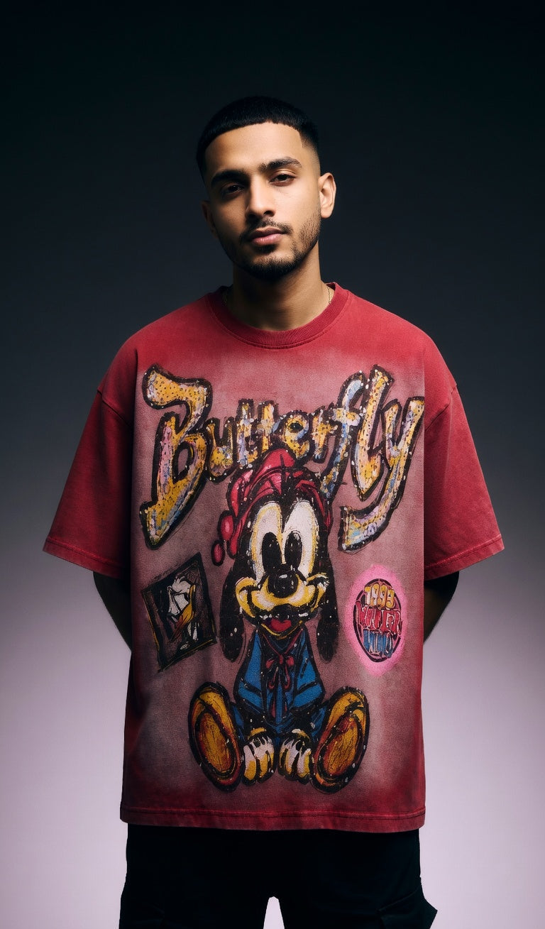Butterfly Graphic Oversized Tee — Premium Cotton Fit — view 8