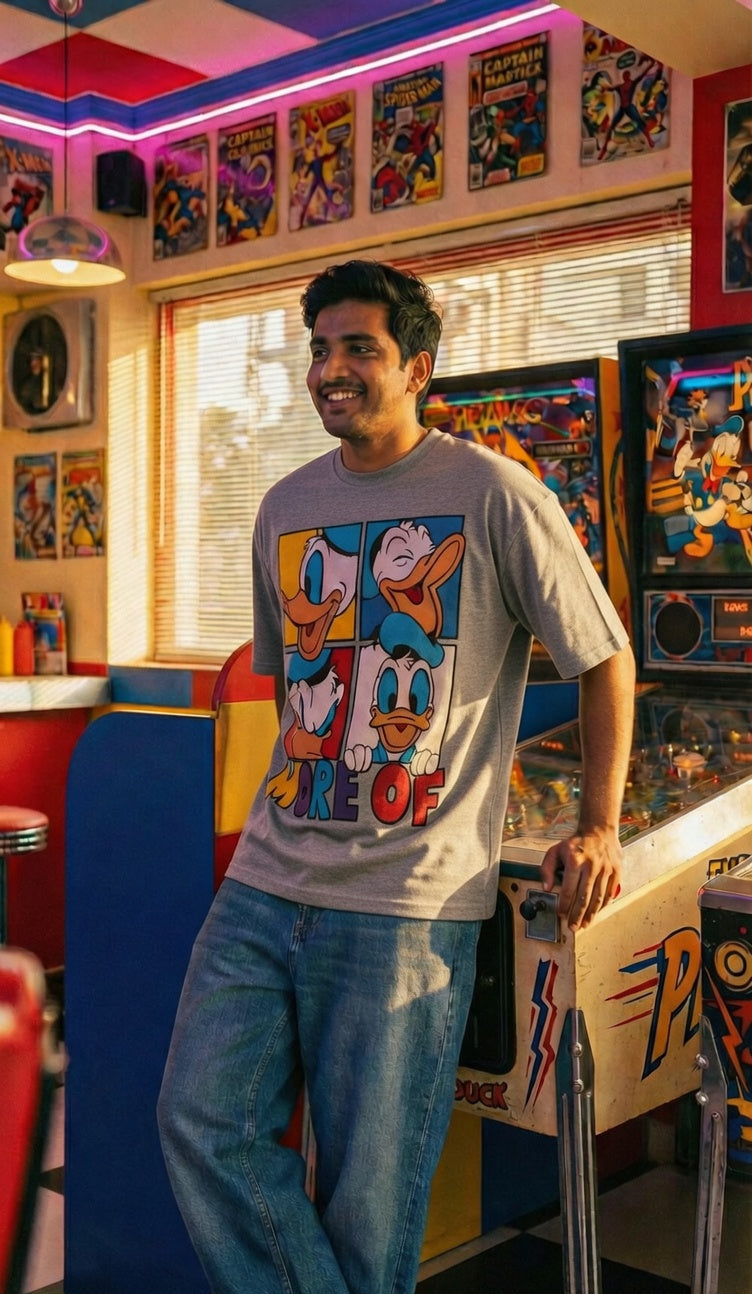 Graphic Oversized Tee — Urban Chaos Print — view 3