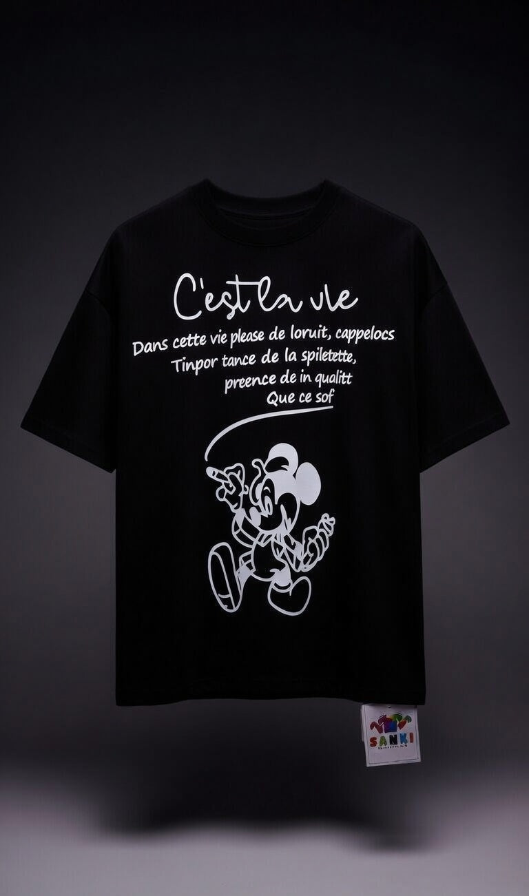 Stay Chill Character Print Oversized Tee — Combed Cotton — view 6