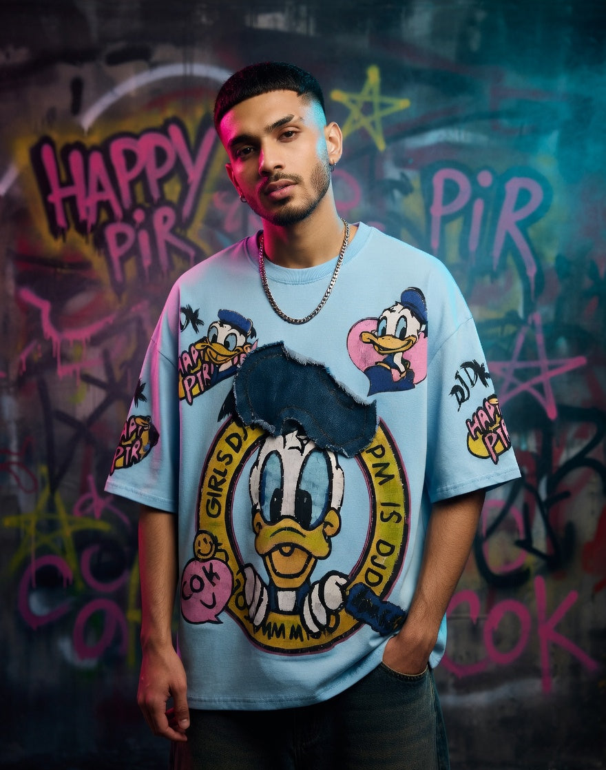 Retro Street Oversized Tee — Bio-Washed Cotton Fit — view 6