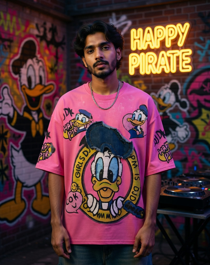 Retro Street Oversized Tee — Bio-Washed Cotton Fit — view 4