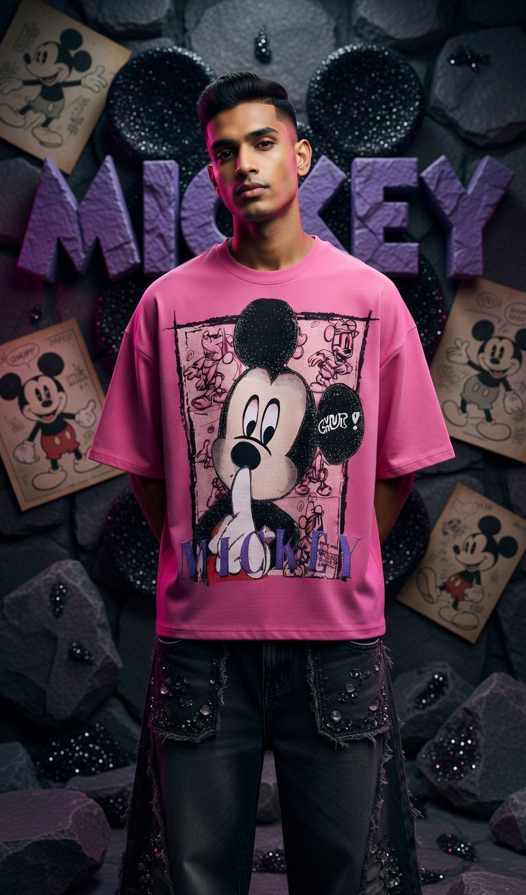 Stay Chill Character Print Oversized Tee — Combed Cotton — view 7