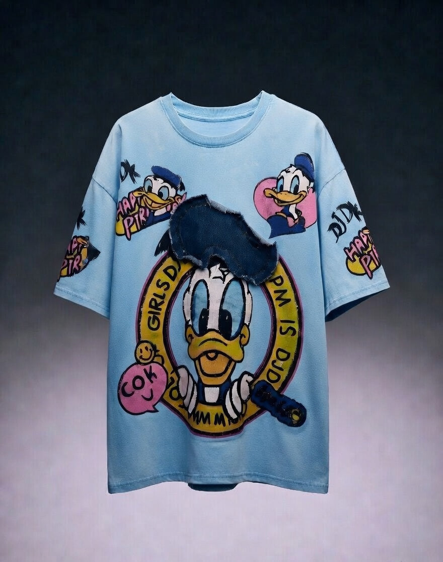 Retro Street Oversized Tee — Bio-Washed Cotton Fit — view 3