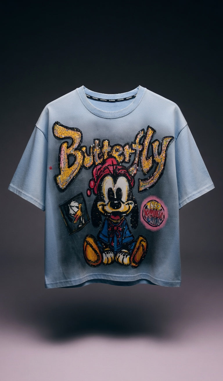 Butterfly Graphic Oversized Tee — Premium Cotton Fit — view 4