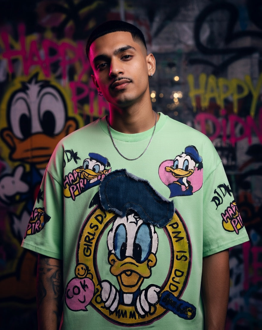 Retro Street Oversized Tee — Bio-Washed Cotton Fit — view 5