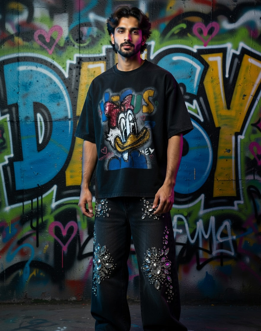 Modern Graphic Oversized Tee — Drop-Shoulder Fit — view 3