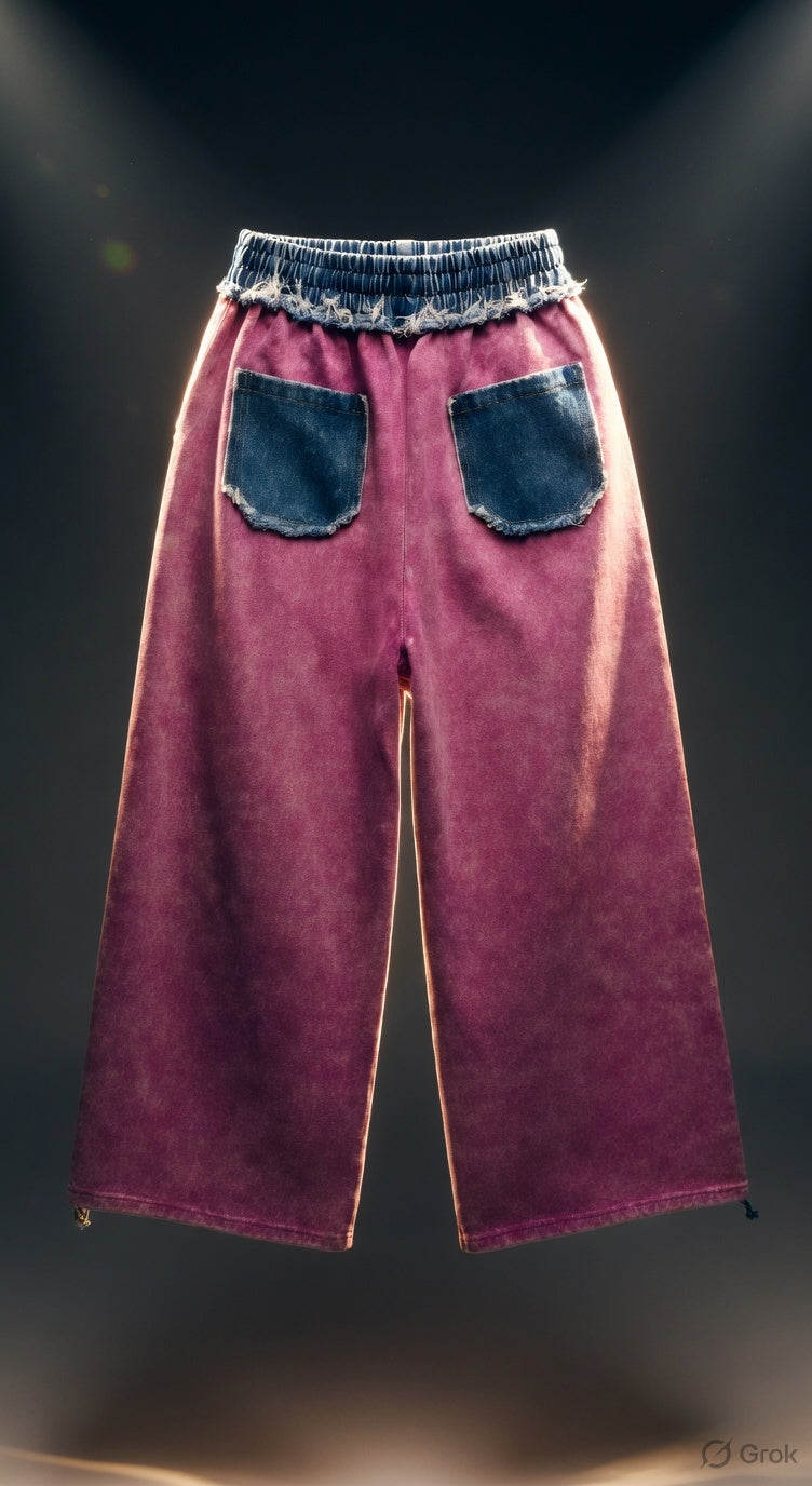 Star Glitter Maroon Lower — Tapered Fit Streetwear — view 4