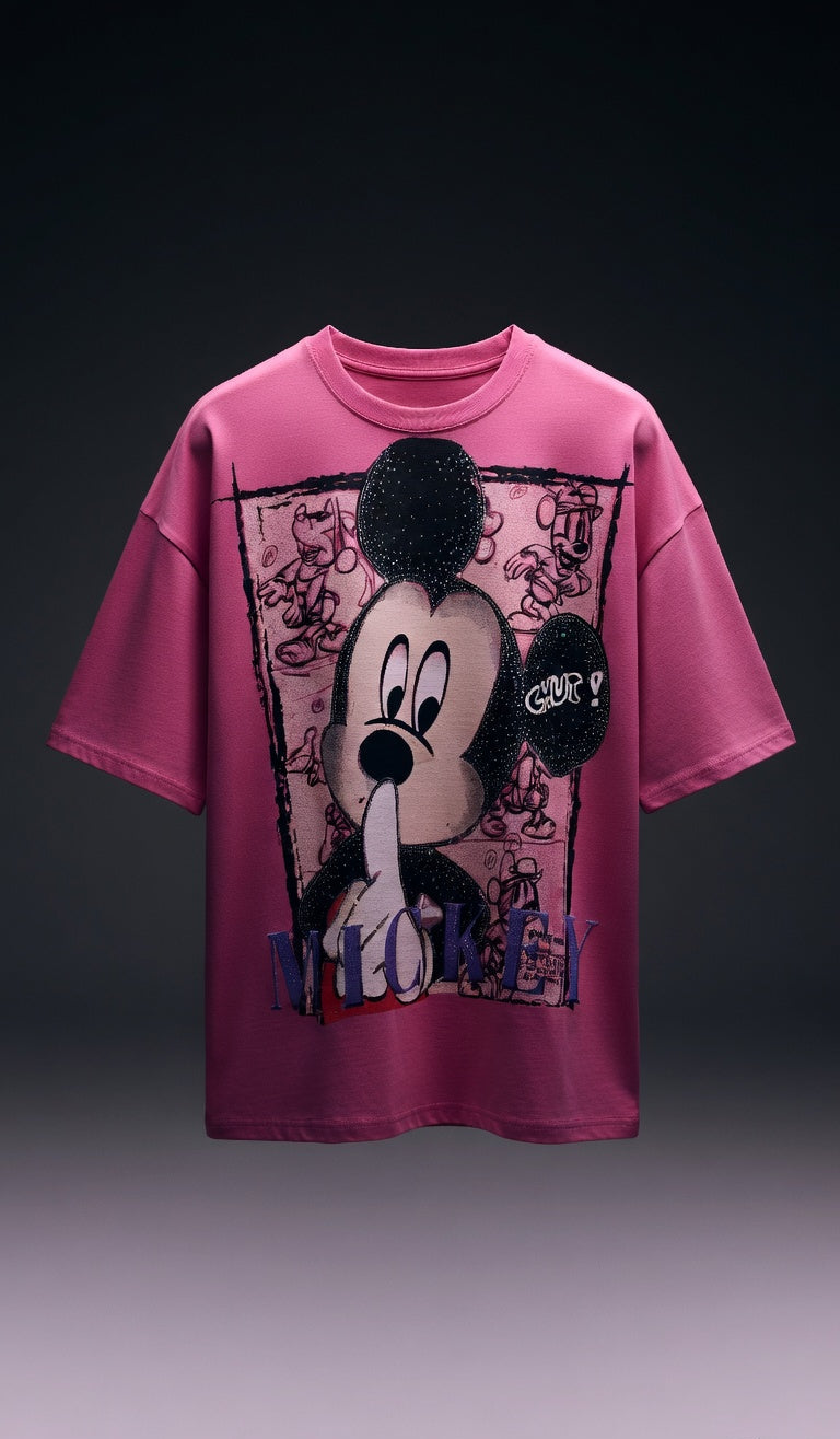 Stay Chill Character Print Oversized Tee — Combed Cotton — view 5
