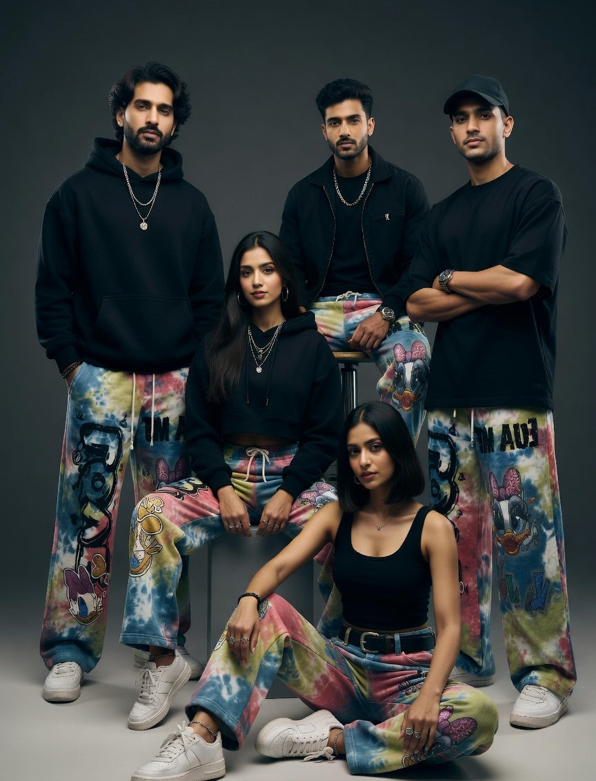 Press Star Lower — Tapered Fit Joggers in Multicolor — view 4