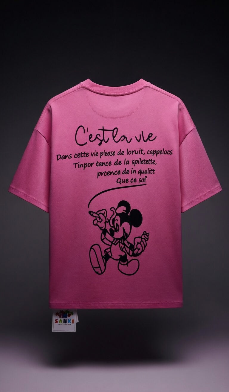 Stay Chill Character Print Oversized Tee — Combed Cotton — view 2