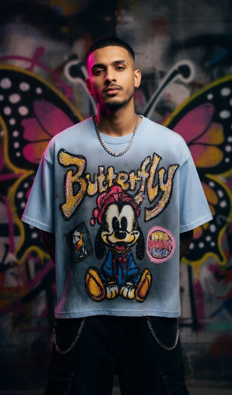 Butterfly Graphic Oversized Tee — Premium Cotton Fit — view 7