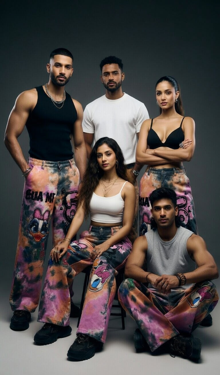 Press Star Lower — Tapered Fit Joggers in Multicolor — view 7