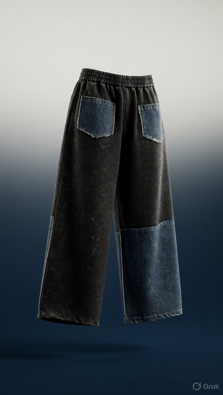 Toonastic Graphic Print Denim Jeans — Black Streetwear Fit — view 2
