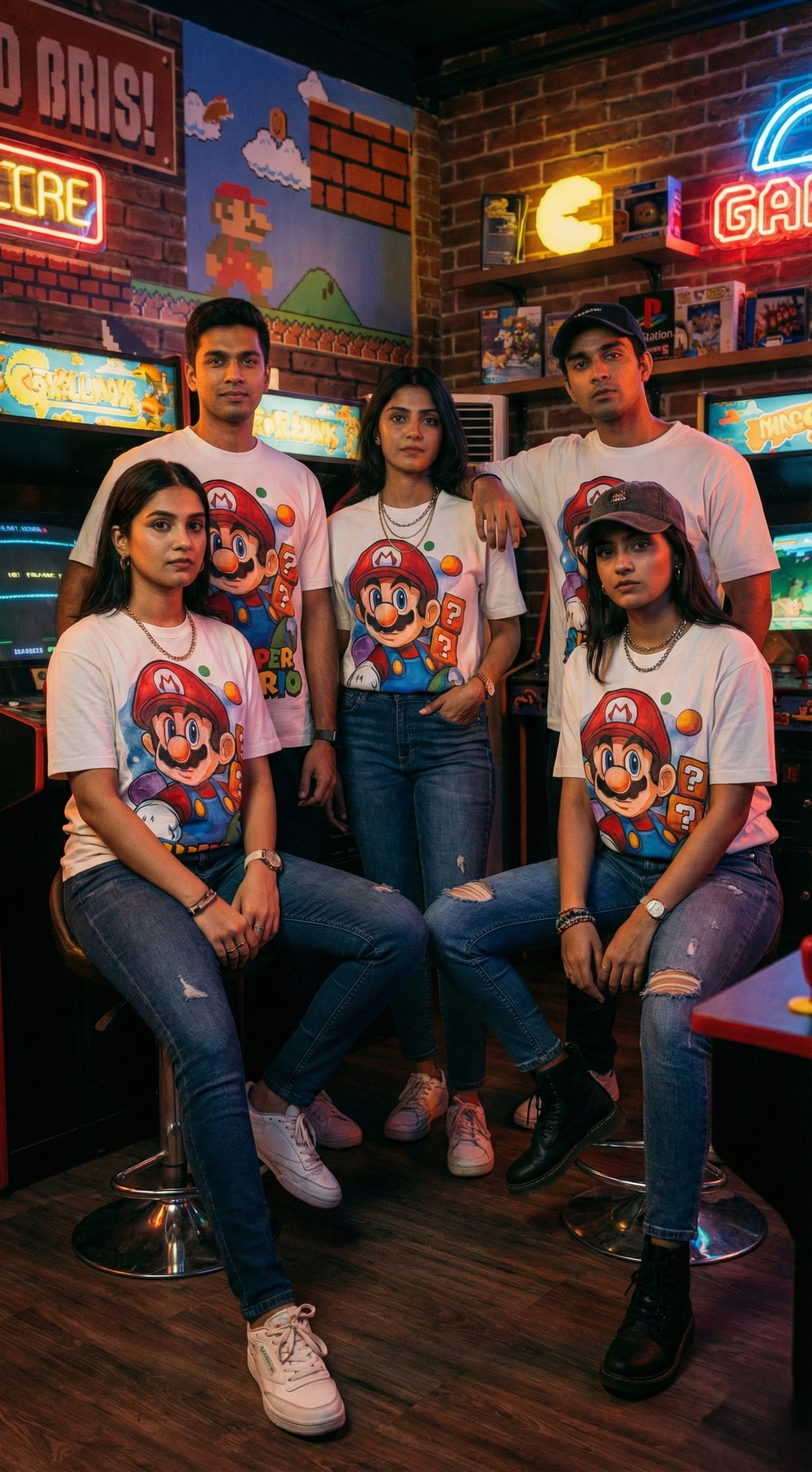 Cartoon Graphic Oversized Tee — White Relaxed-Fit Cotton — view 4