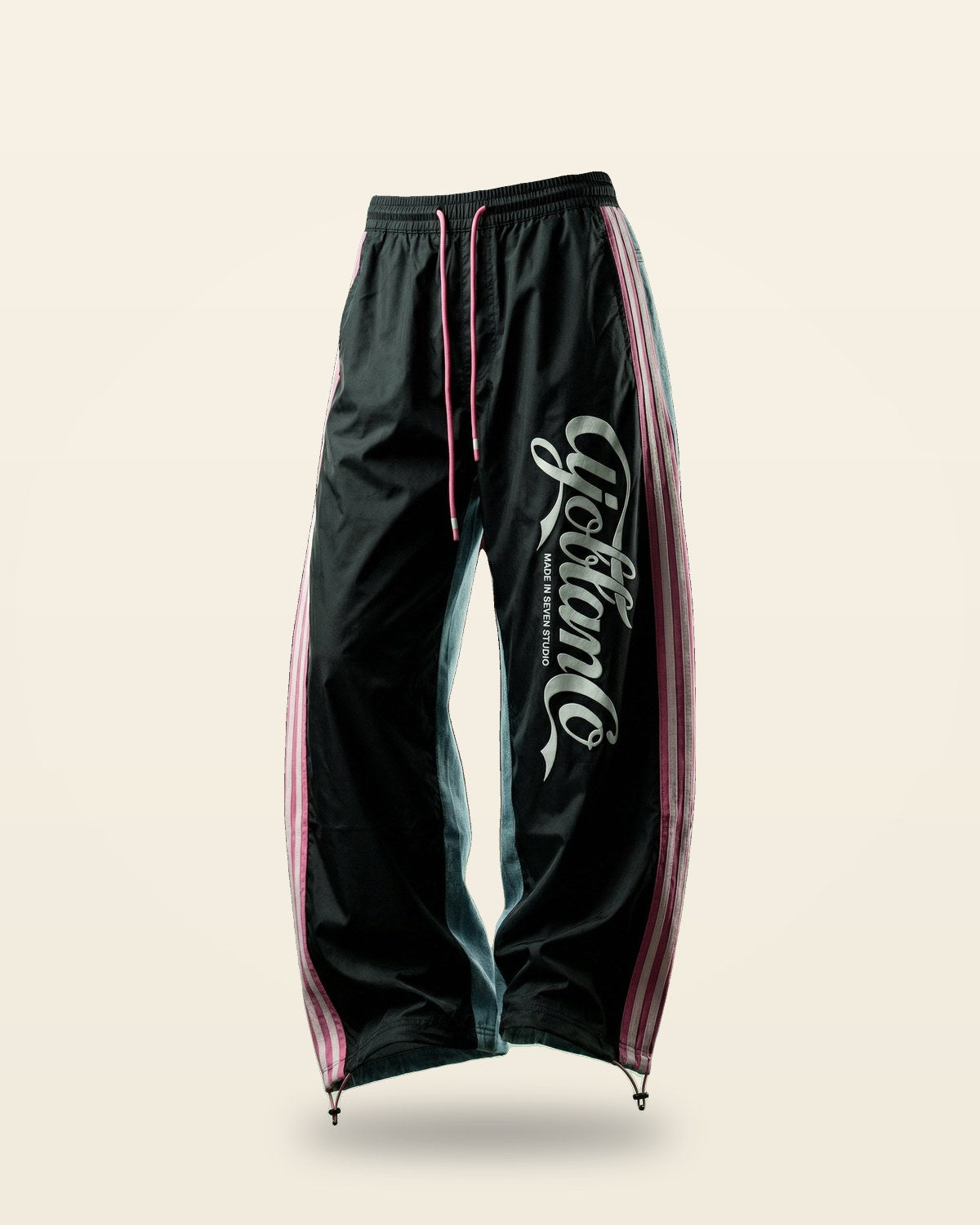 Iconic Toon Panel Joggers — Black Relaxed Fit