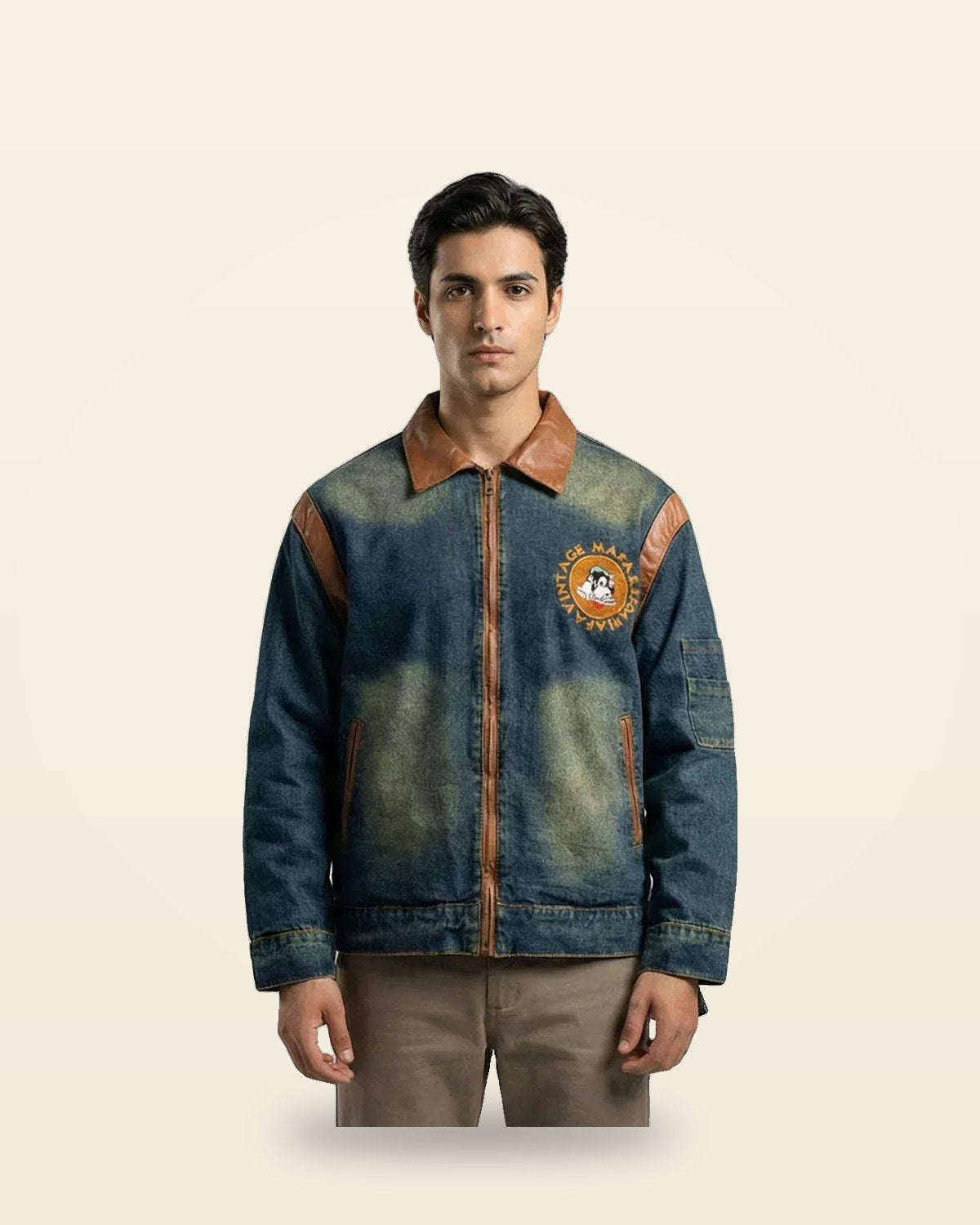 Illustrated Blue Denim Jacket — Premium Streetwear Fit