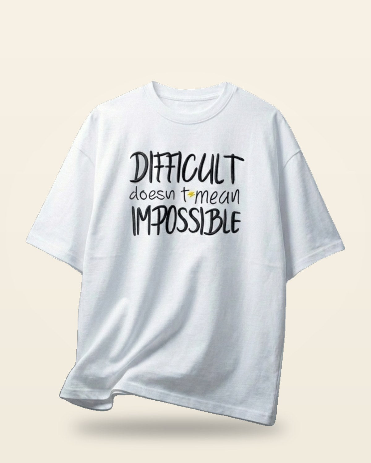 Impossible Mindset Graphic Oversized Tee — Black White