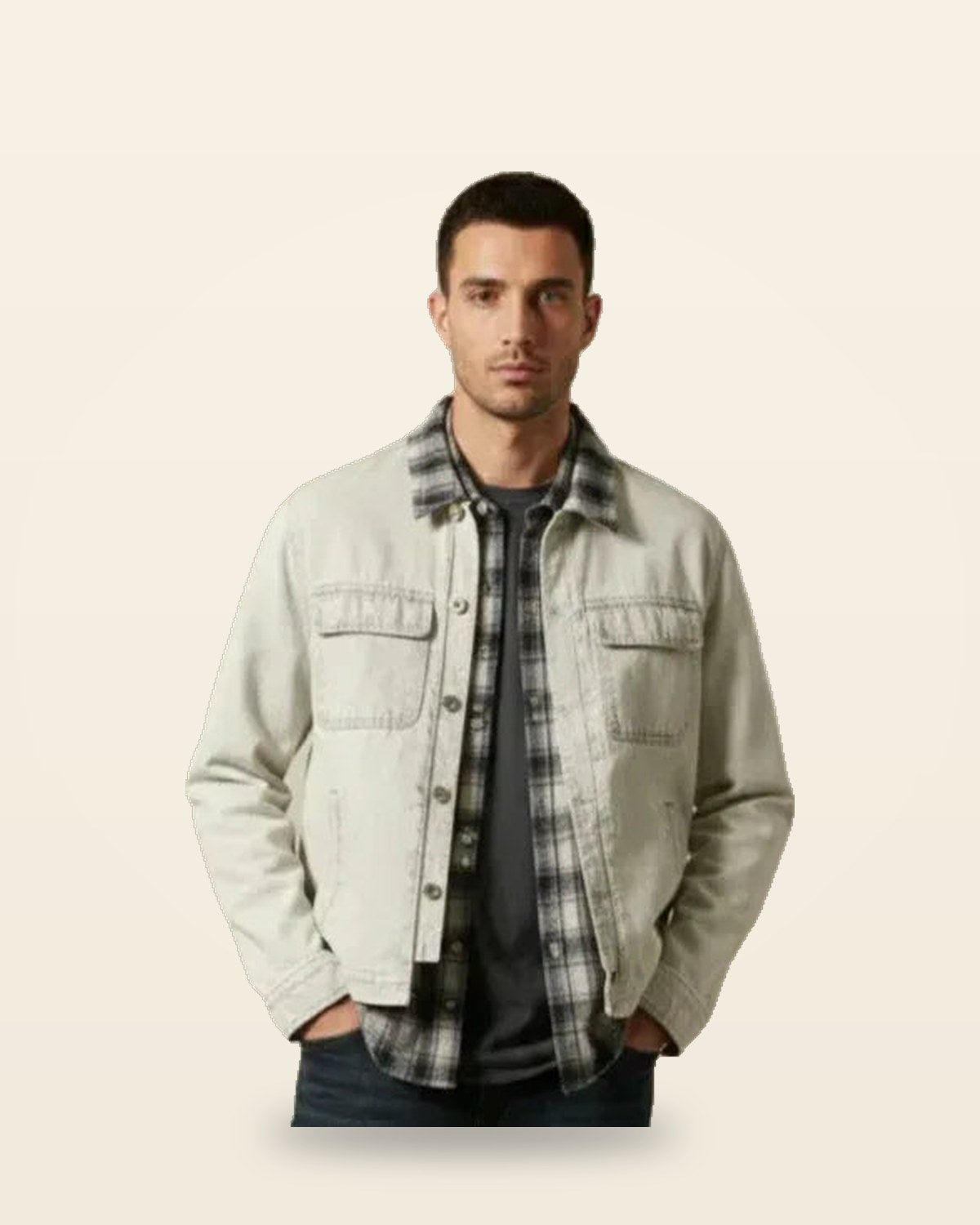 Cream Shacket — Mid-Weight Layering Piece