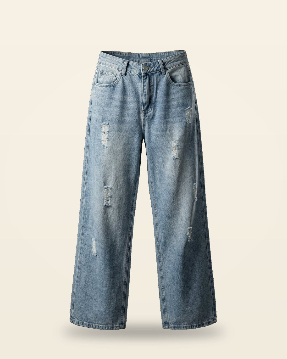 Light Blue Relaxed Fit Jeans — Wide Leg Denim