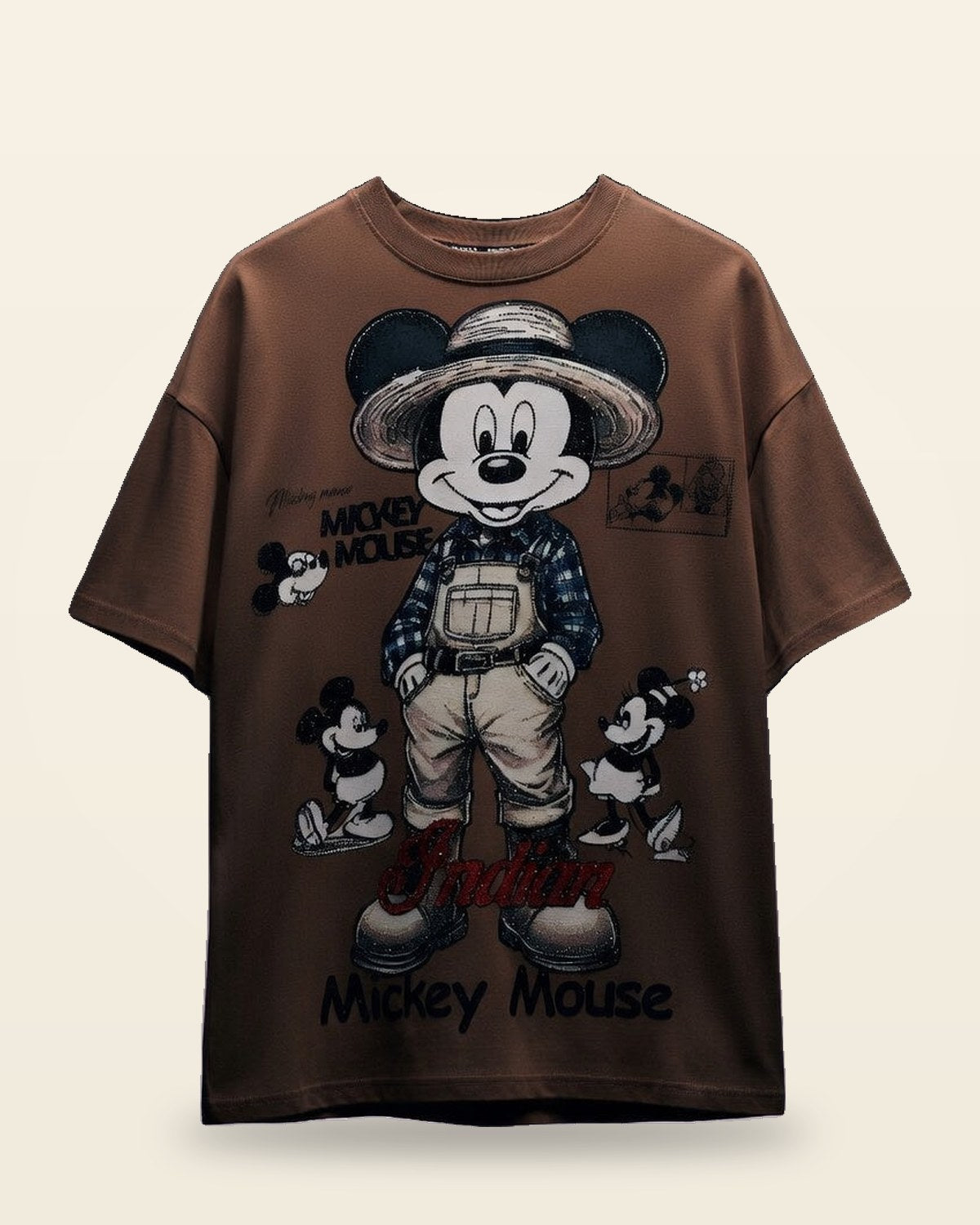 Lost in Vibes Oversized Tee — Brown Heavyweight Cotton